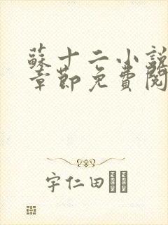 苏十二小说最新章节免费阅读全文