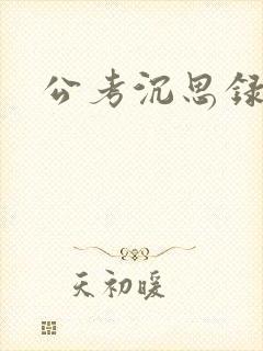 公考沉思录