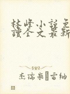 林峰小说免费阅读全文最新章节