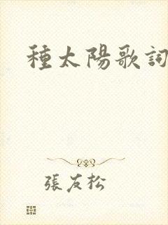 种太阳歌词