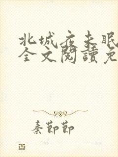 北城夜未眠小说全文阅读免费