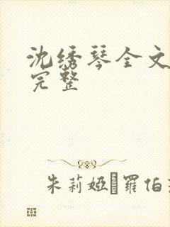 沈绣琴全文阅读完整