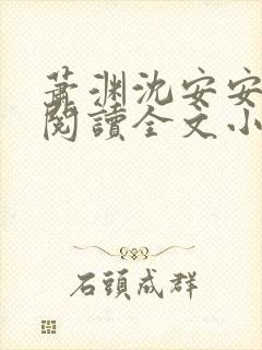 萧渊沈安安免费阅读全文小说