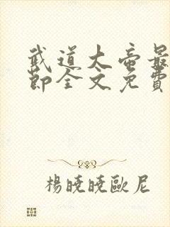 武道大帝最新章节全文免费阅读