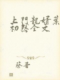 上门龙婿叶辰萧初然全文