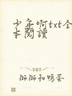 少年啊txt全本阅读