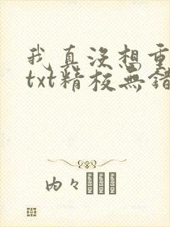 我真没想重生啊txt精校无错版