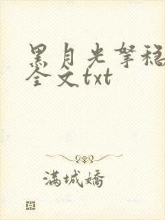 黑月光拿稳小说全文txt