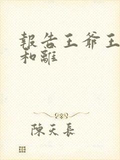 报告王爷王妃要和离