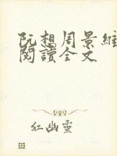 阮想周景维免费阅读全文