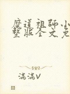 魔道祖师小说完整版全文免费阅读