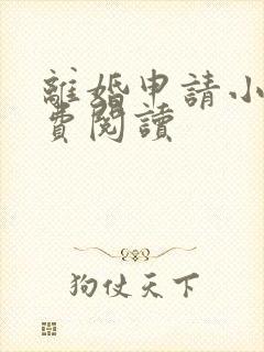 离婚申请小说免费阅读