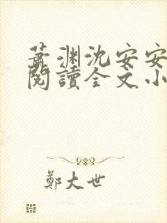 萧渊沈安安免费阅读全文小说