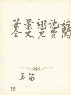 萧景翊沈婉小说全文免费阅读