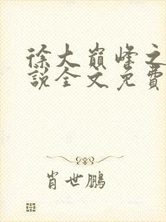 徐大巅峰之路小说全文免费阅读