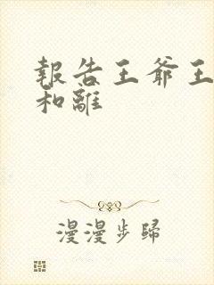 报告王爷王妃要和离