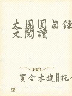 大团圆目录及全文阅读