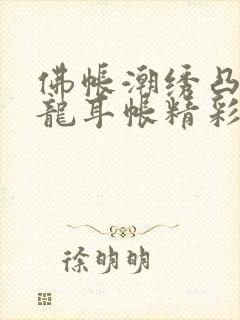 佛帐潮绣凸浮双龙耳帐精彩片段