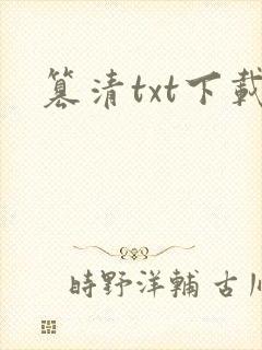篡清txt下载