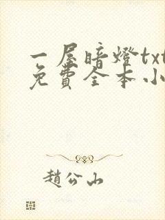 一屋暗灯txt免费全本小说电子书