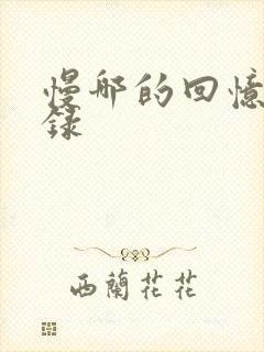 慢哪的回忆录目录