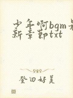 少年啊bgm最新章节txt