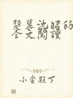 楚慕沈昭的小说全文阅读