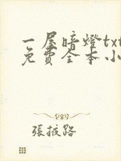 一屋暗灯txt免费全本小说电子书
