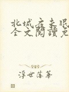 北城夜未眠小说全文阅读免费