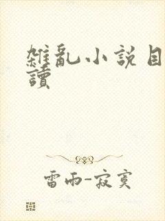 杂乱小说目录阅读