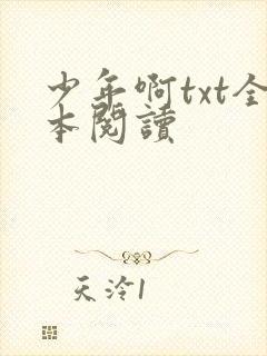 少年啊txt全本阅读