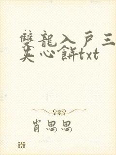 双龙入户三人行夹心饼txt