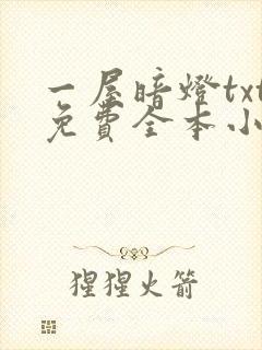 一屋暗灯txt免费全本小说电子书