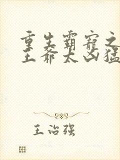 重生霸宠之摄政王爷太凶猛