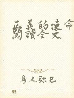 正义的使命免费阅读全文