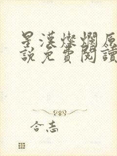 星汉灿烂原著小说免费阅读