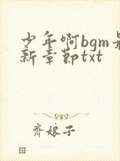 少年啊bgm最新章节txt