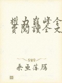 权力巅峰全本免费阅读全文