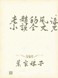 老赵的风流人生小说全文免费阅读