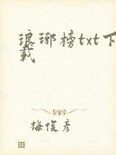 琅琊榜txt下载