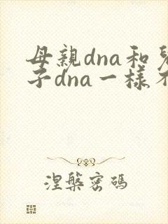 母亲dna和儿子dna一样不