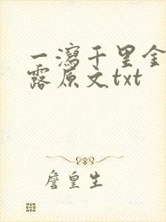 一泻千里金银花露原文txt