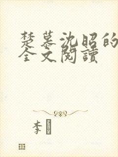 楚慕沈昭的小说全文阅读