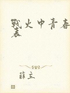 战火中青春演员表