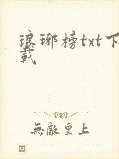 琅琊榜txt下载
