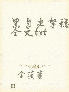 黑月光拿稳小说全文txt