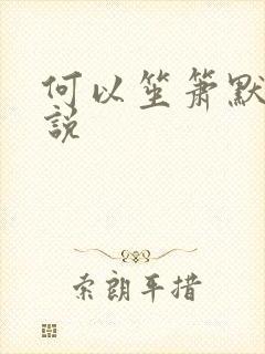 何以笙箫默 小说