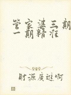 管家婆三期必开一期精准