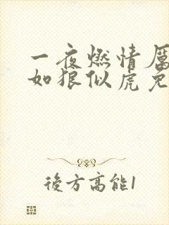 一夜燃情厉先生如狼似虎免费阅读