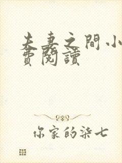 夫妻之间小说免费阅读